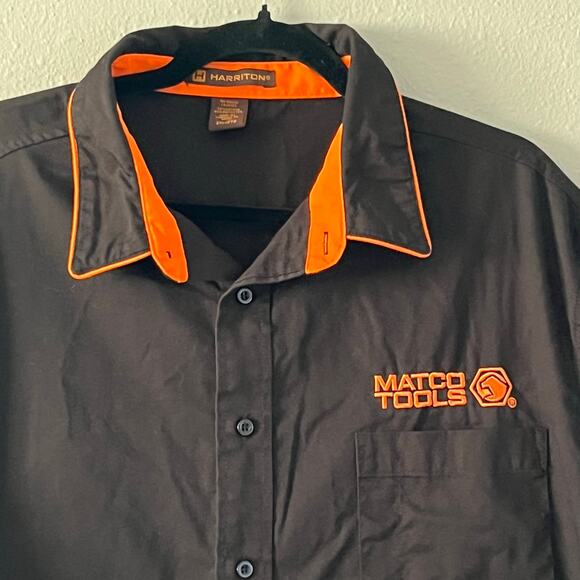Matco Tools Harriton Work Shirt Men’s 2XL Black Orange Button Up Garage Mechanic - Picture 3 of 6